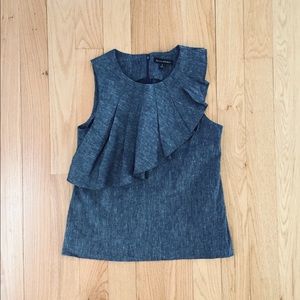 Banana republic dark chambray top, ruffle swoop 6